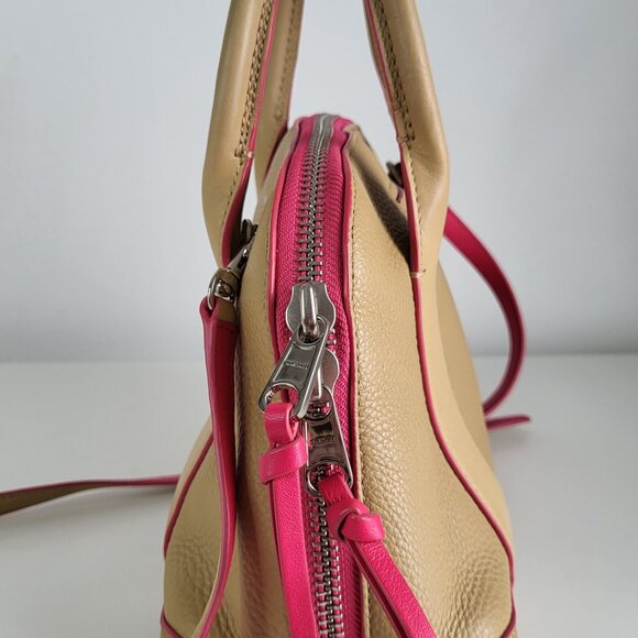 Coach Bleecker Preston Satchel In Edgepaint and Pink Leather I Crossbody - Picture 7 of 10